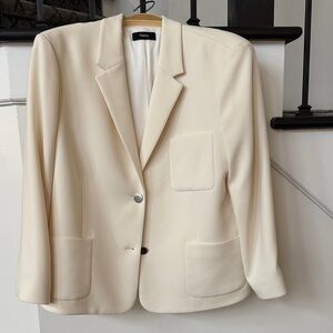 Theory Cream Single-Breasted Blazer